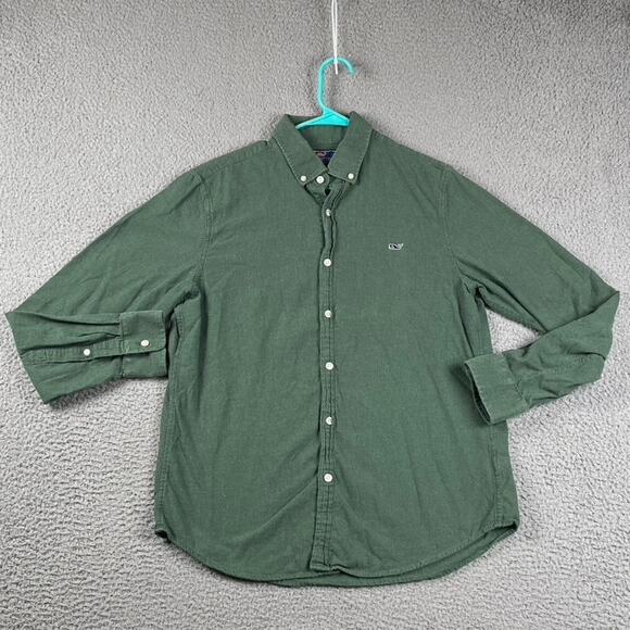 Vineyard Vines Slim Fit Whale Button Down Shirt Men's Medium Green - Picture 1 of 7